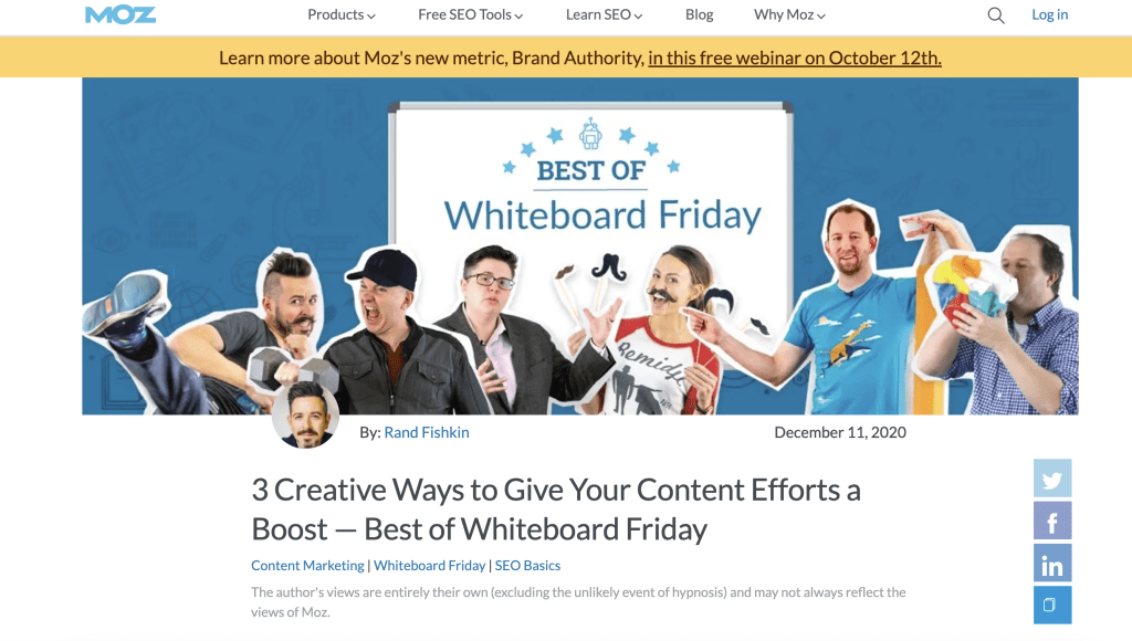  Marketing expert Rand Fishkin contributed guest posts to prominent industry blogs like Moz